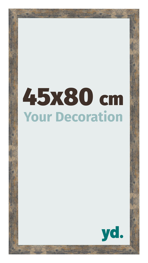 Marco de Fotos 45x80cm Azul Y Dorado Fusionado MDF Bologna Delantera Tamano | Yourdecoration.es