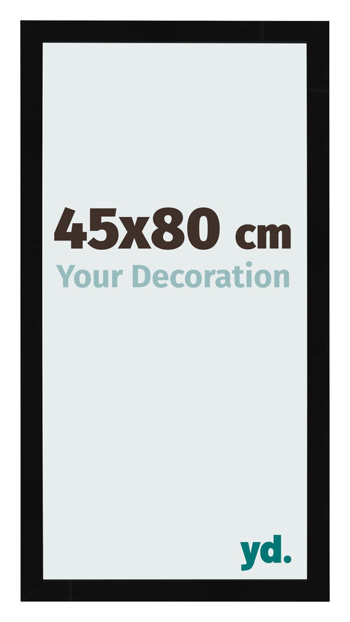 Marco de Fotos 45x80cm Negro Brillante MDF Bologna Delantera Tamano | Yourdecoration.es