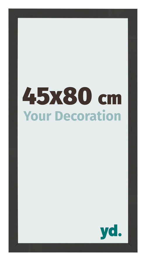 Marco de Fotos 45x80cm Negro Grano De Madera MDF Bologna Delantera Tamano | Yourdecoration.es