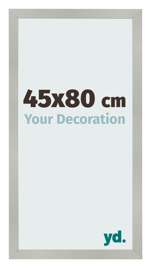 Marco de Fotos 45x80cm Plateado Mate MDF Bologna Delantera Tamano | Yourdecoration.es