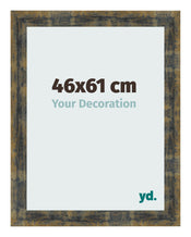 Marco de Fotos 46x61cm Azul Y Dorado Fusionado MDF Pisa Delantera Tamano | Yourdecoration.es
