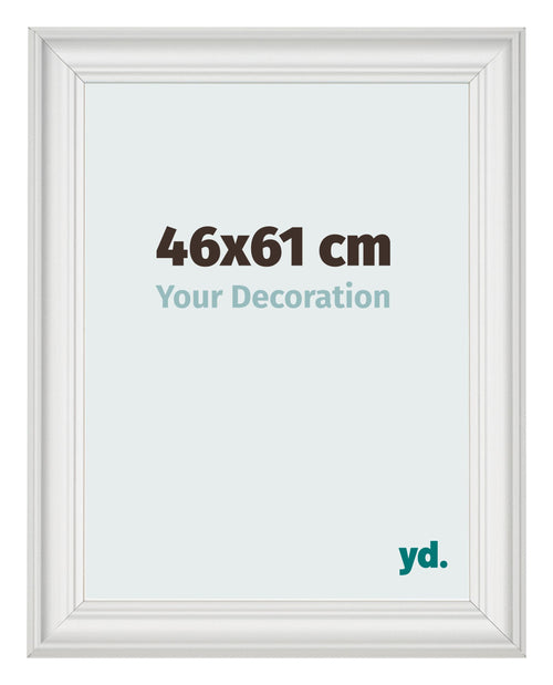Marco de Fotos 46x61cm Blanco Barrido MDF Lazio Delantera Tamano | Yourdecoration.es
