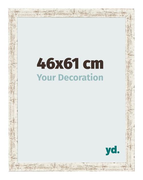 Marco de Fotos 46x61cm Blanco Vintage MDF Bologna Delantera Tamano | Yourdecoration.es