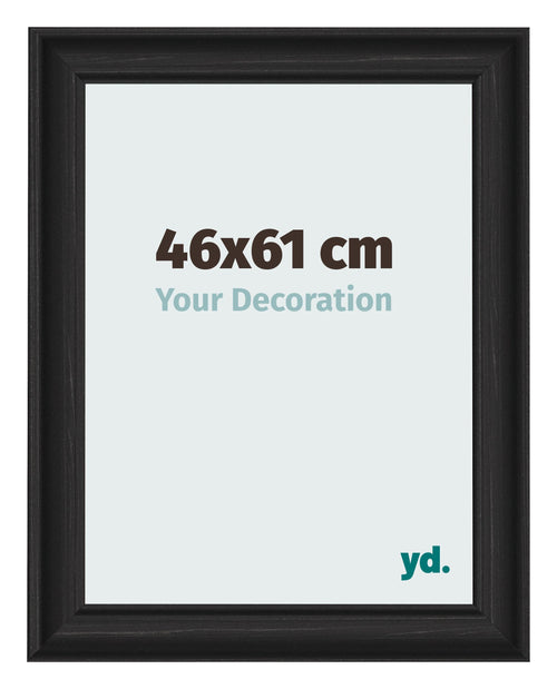 Marco de Fotos 46x61cm Negro Grano De Madera MDF Lazio Delantera Tamano | Yourdecoration.es
