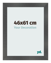 Marco de Fotos 46x61cm Negro Plateado Pulido MDF Pisa Delantera Tamano | Yourdecoration.es