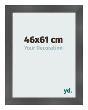 Marco de Fotos 46x61cm Negro Plateado Pulido MDF Pisa Delantera Tamano | Yourdecoration.es