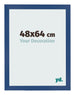 Marco de Fotos 48x64 cm Azul Oscuro MDF Bologna Delantera Tamano | Yourdecoration.es
