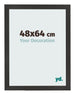 Marco de Fotos 48x64 cm Negro Mate MDF Bologna Delantera Tamano | Yourdecoration.es