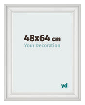Marco de Fotos 48x64cm Blanco Barrido MDF Lazio Delantera Tamano | Yourdecoration.es
