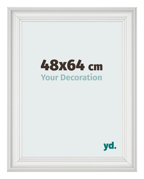 Marco de Fotos 48x64cm Blanco Barrido MDF Lazio Delantera Tamano | Yourdecoration.es