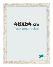 Marco de Fotos 48x64cm Blanco Vintage MDF Bologna Delantera Tamano | Yourdecoration.es