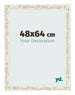 Marco de Fotos 48x64cm Blanco Vintage MDF Bologna Delantera Tamano | Yourdecoration.es