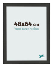 Marco de Fotos 48x64cm Negro Grano De Madera MDF Bologna Delantera Tamano | Yourdecoration.es