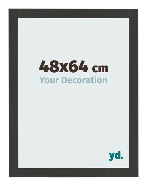 Marco de Fotos 48x64cm Negro Grano De Madera MDF Bologna Delantera Tamano | Yourdecoration.es