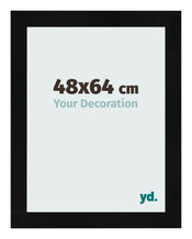 Marco de Fotos 48x64cm Negro Plateado Pulido MDF Pisa Delantera Tamano | Yourdecoration.es