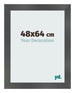 Marco de Fotos 48x64cm Negro Plateado Pulido MDF Pisa Delantera Tamano | Yourdecoration.es