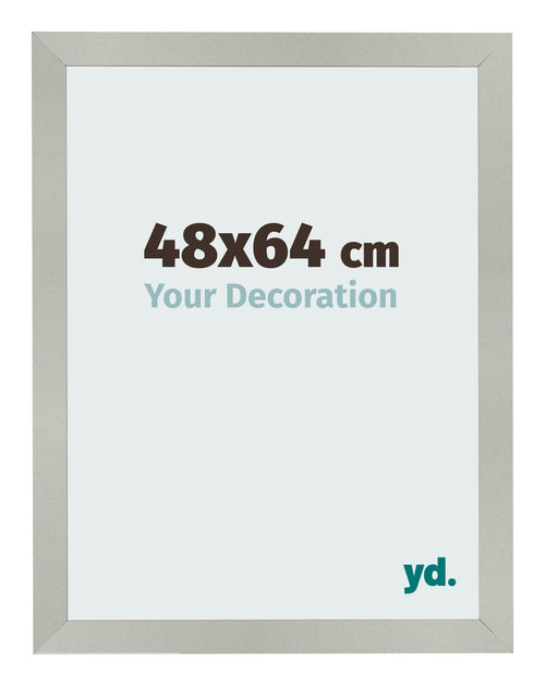 Marco de Fotos 48x64cm Plateado Mate MDF Bologna Delantera Tamano | Yourdecoration.es