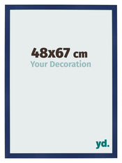 Marco de Fotos 48x67cm Azul Oscuro Barrido MDF Bologna Delantera Tamano | Yourdecoration.es