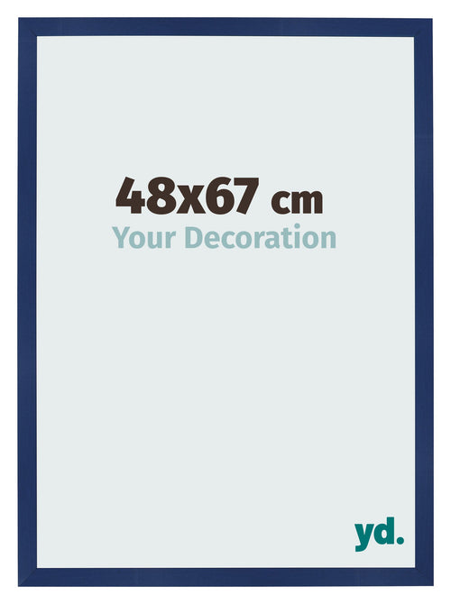 Marco de Fotos 48x67cm Azul Oscuro Barrido MDF Bologna Delantera Tamano | Yourdecoration.es