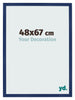 Marco de Fotos 48x67cm Azul Oscuro Barrido MDF Bologna Delantera Tamano | Yourdecoration.es