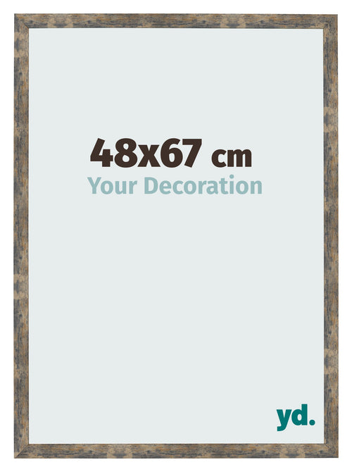 Marco de Fotos 48x67cm Azul Y Dorado Fusionado MDF Bologna Delantera Tamano | Yourdecoration.es
