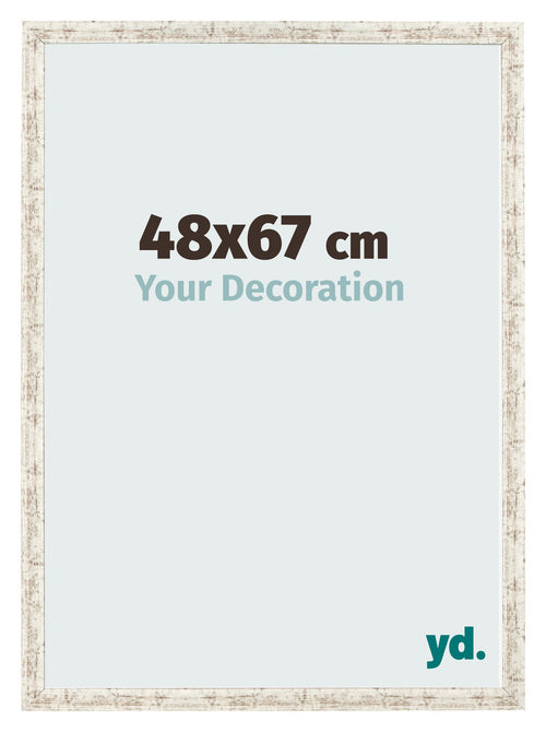 Marco de Fotos 48x67cm Blanco Vintage MDF Bologna Delantera Tamano | Yourdecoration.es
