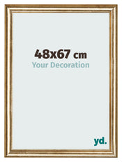 Marco de Fotos 48x67cm Dorado Antiguo MDF Lazio Delantera Tamano | Yourdecoration.es