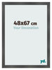 Marco de Fotos 48x67cm Negro Plateado Pulido MDF Pisa Delantera Tamano | Yourdecoration.es