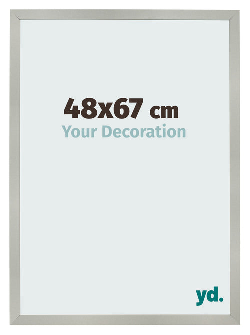 Marco de Fotos 48x67cm Plateado Mate MDF Bologna Delantera Tamano | Yourdecoration.es