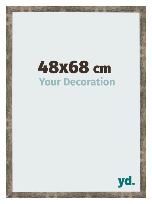 Marco de Fotos 48x68cm Azul Y Dorado Fusionado MDF Bologna Delantera Tamano | Yourdecoration.es