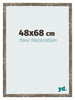Marco de Fotos 48x68cm Azul Y Dorado Fusionado MDF Bologna Delantera Tamano | Yourdecoration.es