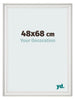 Marco de Fotos 48x68cm Blanco Barrido MDF Lazio Delantera Tamano | Yourdecoration.es