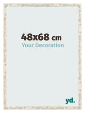 Marco de Fotos 48x68cm Blanco Vintage MDF Bologna Delantera Tamano | Yourdecoration.es