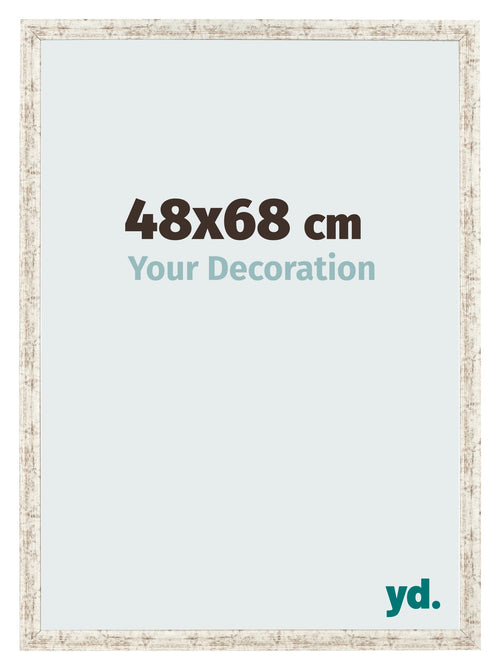 Marco de Fotos 48x68cm Blanco Vintage MDF Bologna Delantera Tamano | Yourdecoration.es