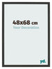 Marco de Fotos 48x68cm Negro Grano De Madera MDF Bologna Delantera Tamano | Yourdecoration.es