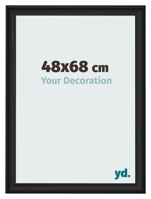 Marco de Fotos 48x68cm Negro Grano De Madera MDF Lazio Delantera Tamano | Yourdecoration.es