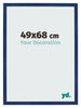 Marco de Fotos 49x68cm Azul Oscuro Barrido MDF Bologna Delantera Tamano | Yourdecoration.es
