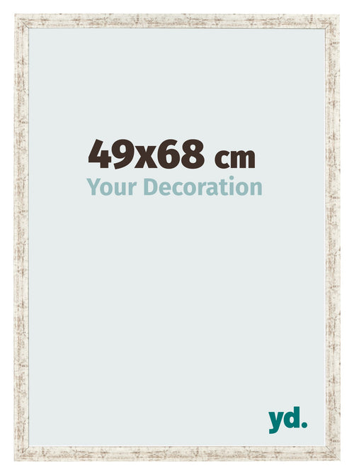 Marco de Fotos 49x68cm Blanco Vintage MDF Bologna Delantera Tamano | Yourdecoration.es