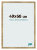 Marco de Fotos 49x68cm Dorado Antiguo MDF Bologna Delantera Tamano | Yourdecoration.es