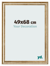 Marco de Fotos 49x68cm Dorado Antiguo MDF Lazio Delantera Tamano | Yourdecoration.es