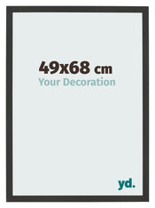 Marco de Fotos 49x68cm Negro Grano De Madera MDF Bologna Delantera Tamano | Yourdecoration.es