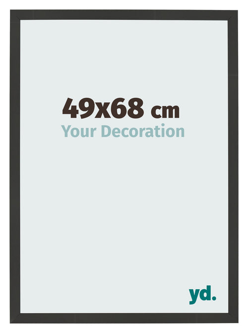 Marco de Fotos 49x68cm Negro Grano De Madera MDF Bologna Delantera Tamano | Yourdecoration.es