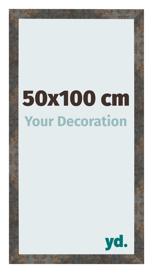 Marco de Fotos 50x100 cm Metal Oxidado MDF Bologna Delantera Tamano | Yourdecoration.es