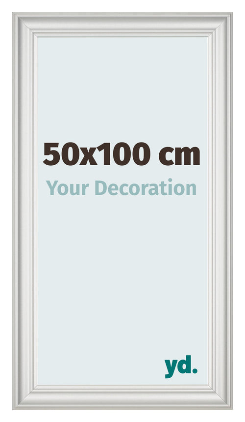Marco de Fotos 50x100cm Blanco Barrido MDF Lazio Delantera Tamano | Yourdecoration.es