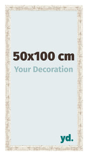 Marco de Fotos 50x100cm Blanco Vintage MDF Bologna Delantera Tamano | Yourdecoration.es