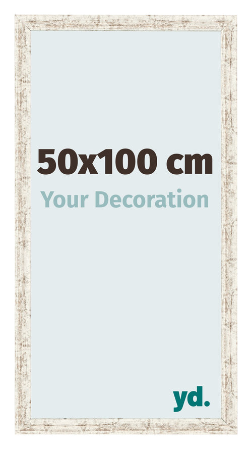 Marco de Fotos 50x100cm Blanco Vintage MDF Bologna Delantera Tamano | Yourdecoration.es