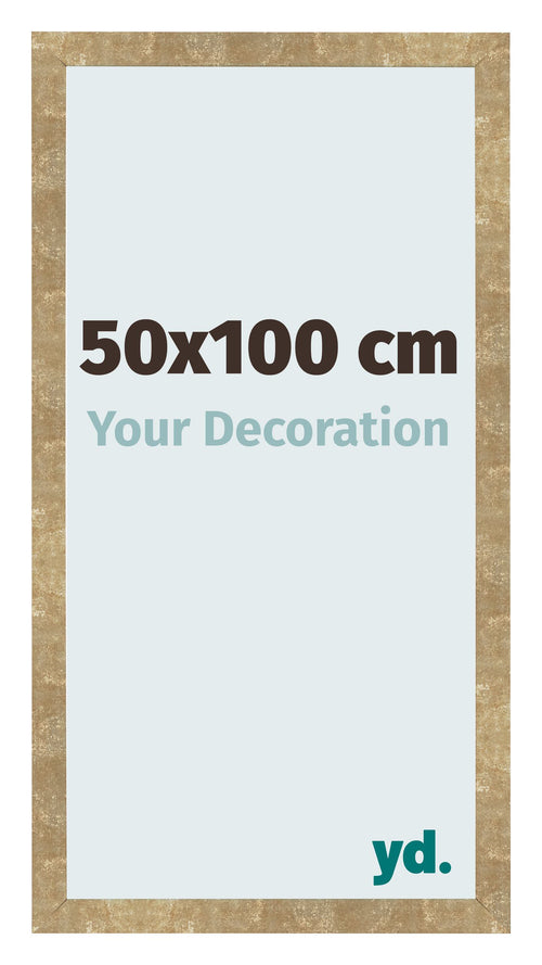 Marco de Fotos 50x100cm Dorado Antiguo MDF Bologna Delantera Tamano | Yourdecoration.es