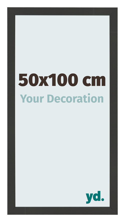 Marco de Fotos 50x100cm Negro Grano De Madera MDF Bologna Delantera Tamano | Yourdecoration.es