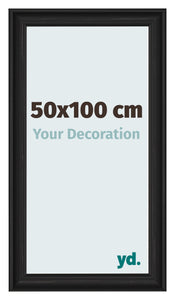 Marco de Fotos 50x100cm Negro Grano De Madera MDF Lazio Delantera Tamano | Yourdecoration.es