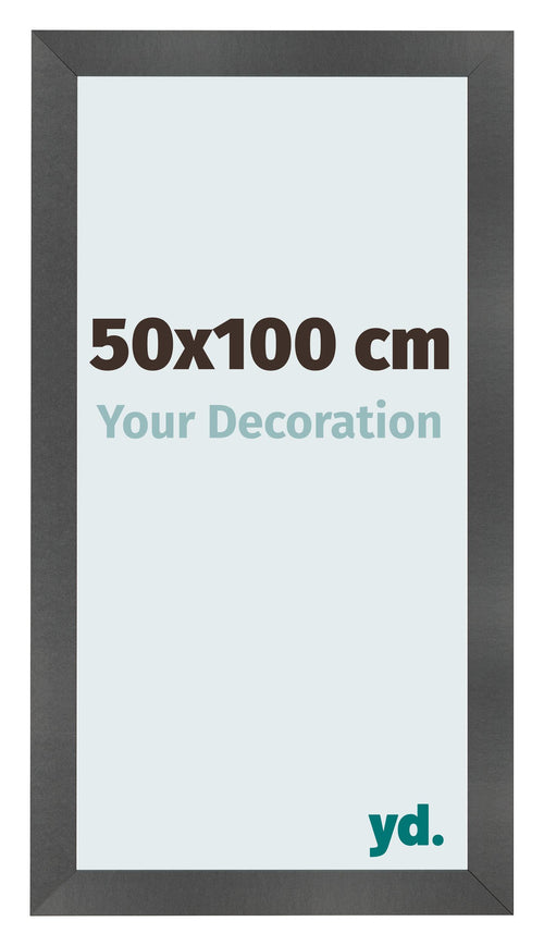 Marco de Fotos 50x100cm Negro Plateado Pulido MDF Pisa Delantera Tamano | Yourdecoration.es